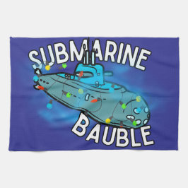 潜水艦、ボーブル、クリスマス キッチンタオル
