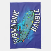 潜水艦、ボーブル、クリスマス キッチンタオル (縦)
