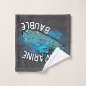 潜水艦、ボーブル、クリスマス バスタオルセット (ウォッシュタオル)