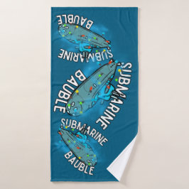 潜水艦、ボーブル、クリスマス バスタオル