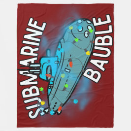 潜水艦、ボーブル、クリスマス フリースブランケット
