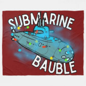 潜水艦、ボーブル、クリスマス フリースブランケット (正面(横))