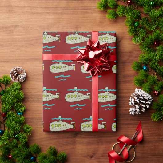 潜水艦 ラッピングペーパー (クリスマスギフト)