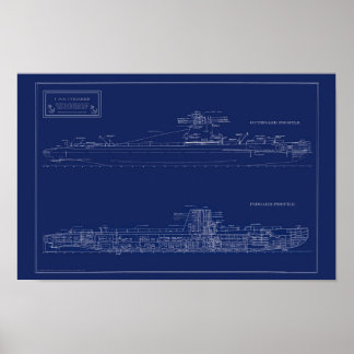 潜水艦U.S.S.クローカー設計図 ポスター
