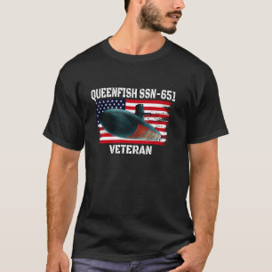 潜水艦USSクイーンフィッシュSSN 651退役軍人グランドファス Tシャツ