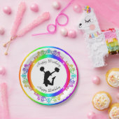 潤色スタイリッシュ付きチアリーダー誕生日 ペーパープレート (パーティー)