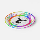 潤色スタイリッシュ付きチアリーダー誕生日 ペーパープレート (アングル)