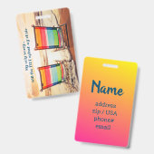 潮が私の椅子を跳ね上げる – 荷物タグ バッジ (正面＆裏面)