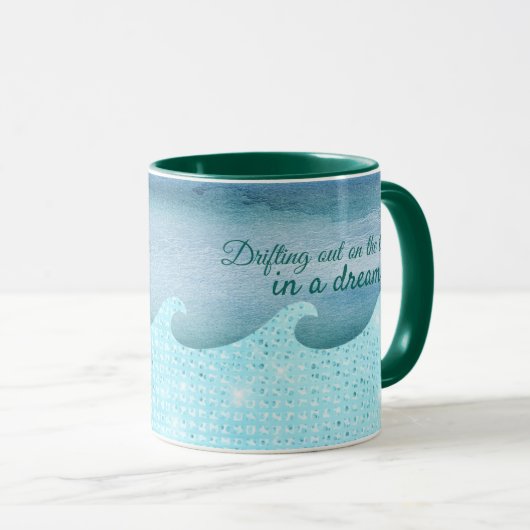 潮で漂うことは青及び緑を抽出します マグカップ (正面右)