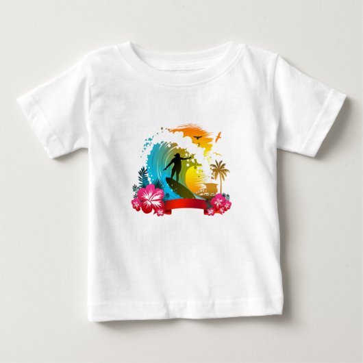 潮に乗る ベビーTシャツ (正面)