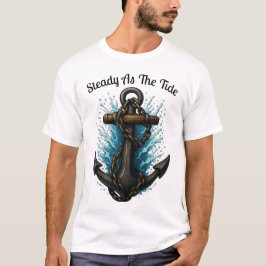 潮のごとく穏やかに 錨の海のTシャツデザイン Tシャツ