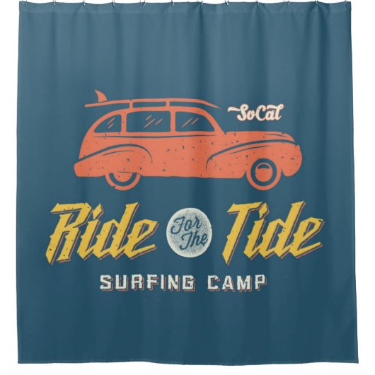潮のためのSocalの乗車 シャワーカーテン (正面)