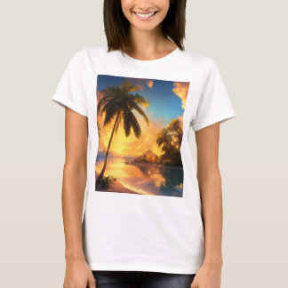 潮の吹き声:沿岸の夢の風景 Tシャツ