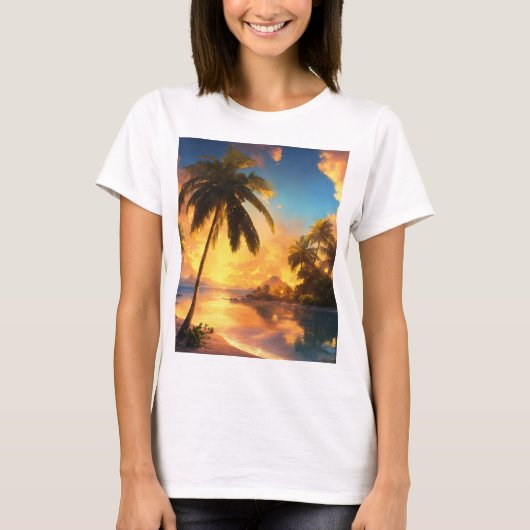 潮の吹き声:沿岸の夢の風景 Tシャツ (正面)