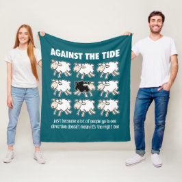 潮の満ち引きに フリースブランケット