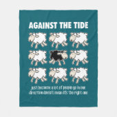 潮の満ち引きに フリースブランケット (正面)