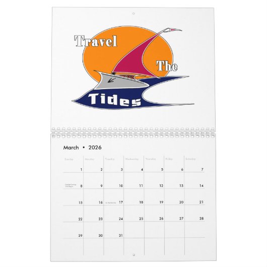 潮の満ち引きをする カレンダー (3月 2026)