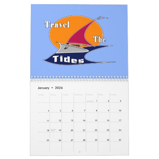 潮の満ち引きをする カレンダー (1月 2026)