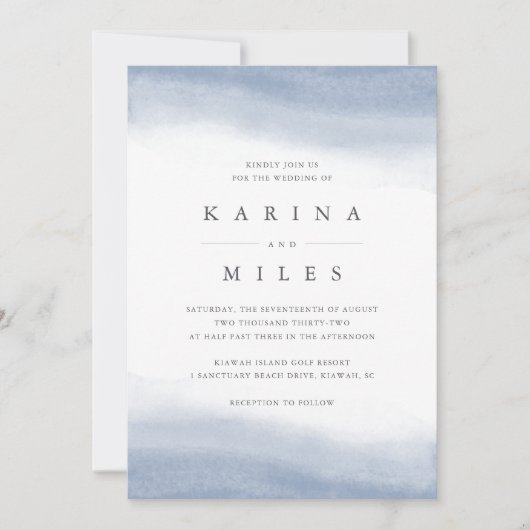 潮の満ち引き沿岸の水の色結婚すべて 招待状 (正面)