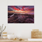潮の満ち満ちた夕日 ポスター (キッチン)