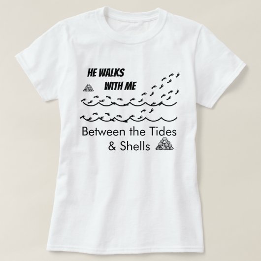 潮の間を歩む 貝殻のTシャツ Tシャツ (デザイン正面)