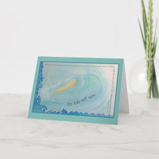 潮は勇気付けられるのための引用文を回します カード