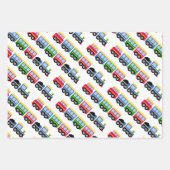 潮朝号トレイン、ストライプ水玉模様 ラッピングペーパーシート (正面)