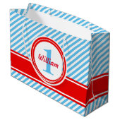 潮朝王電車の誕生日パーティーデコレーション ラージペーパーバッグ (裏面アングル)