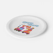 潮朝私は2歳のバースデートレイン ペーパープレート (アングル)