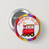 潮朝電車の赤ちゃんシャワーおばさん 缶バッジ (正面&裏面)