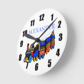 潮朝電車・名称 ラウンド壁時計 (傾斜)