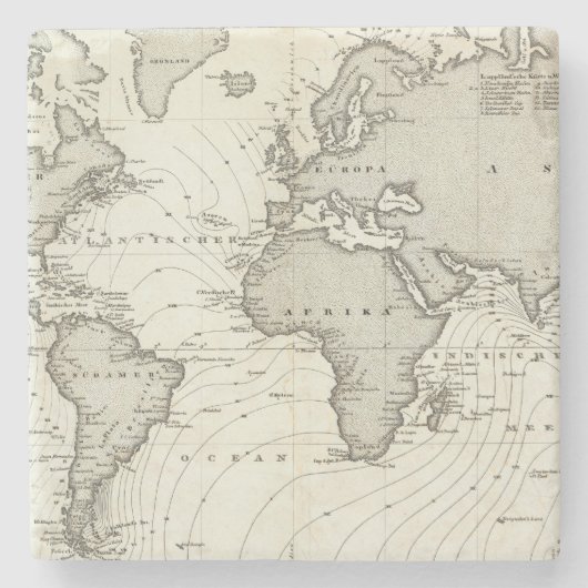 潮波の地図書の地図 ストーンコースター (正面)
