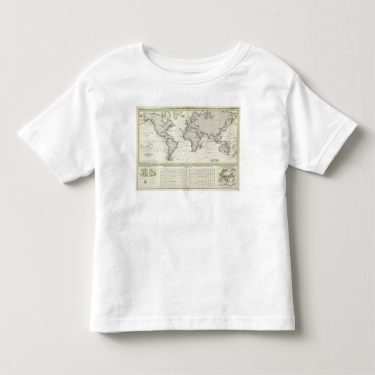 潮波の地図書の地図 トドラーTシャツ (正面)