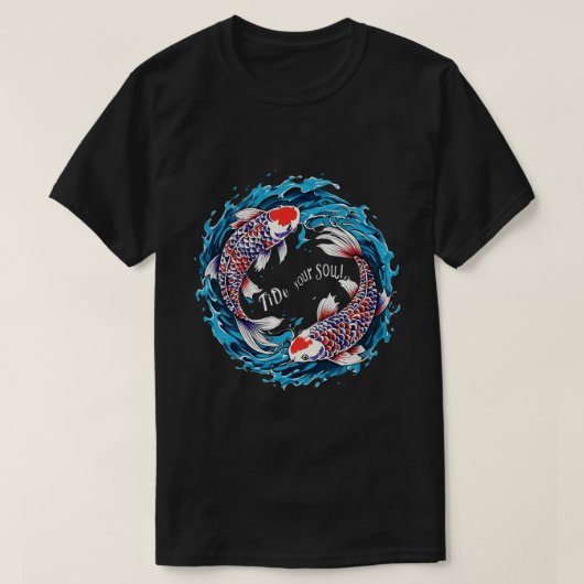 潮流あなたの魂コイ魚Tシャツ – シンボリックアート&S Tシャツ (デザイン正面)