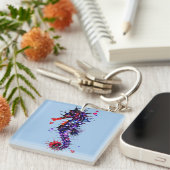 潮流カラフル水色 キーホルダー (正面右)