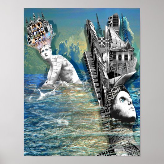 潮流プリント待ち ポスター (正面)