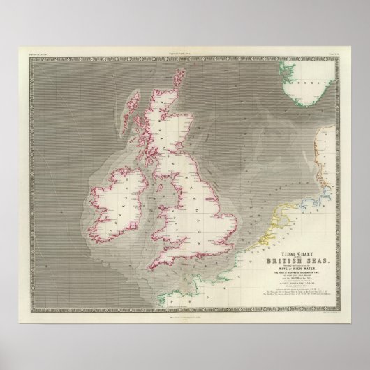 潮流図イギリス海 ポスター (正面)