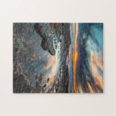 潮溜りからの夕日 ジグソーパズル (横)