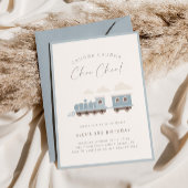 潮潮汽車ボーイズ青誕生日パーティー 招待状