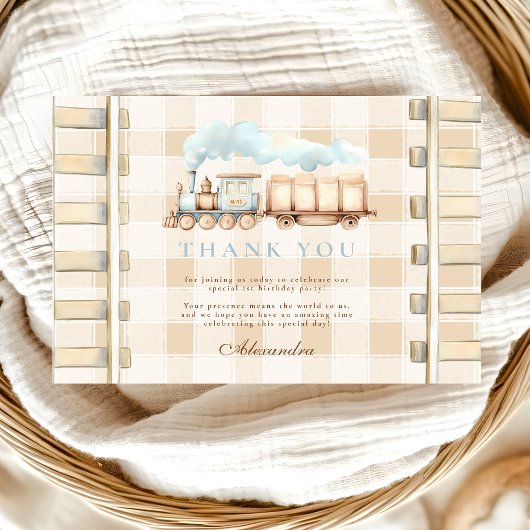 潮潮汽車1歳の誕生日 サンキューカード