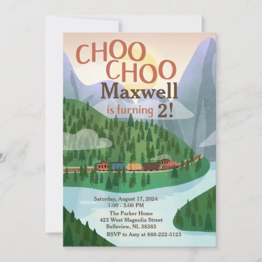 潮長電車の誕生日パーティーの招待状 招待状 (正面)