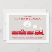 潮長電車の誕生日パーティーの招待状 招待状 (正面)