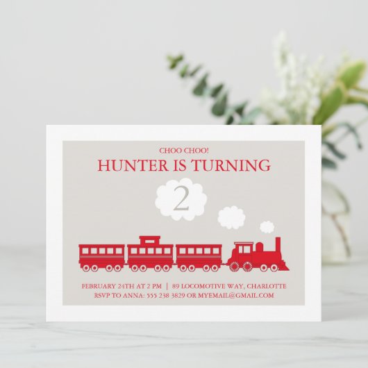 潮長電車の誕生日パーティーの招待状 招待状 (スタンド正面)