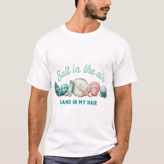 潮風と砂浜の香り - 海のコアな雰囲気 Tシャツ (正面)
