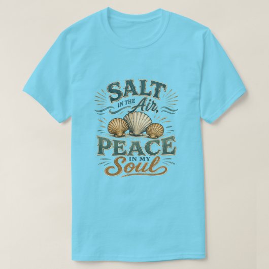 潮風に包まれる貝殻ビーチTシャツ Tシャツ (デザイン正面)