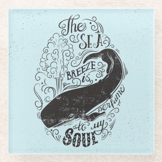 潮風は香水です ガラスコースター (正面)