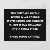 潰してしまった！量子物理学のユーモア ポストカード (正面)