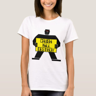 潰せ!殺せ!破壊しろ!ヴィンテージロボット Tシャツ