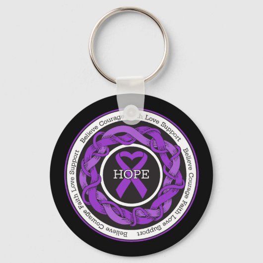 潰瘍性大腸炎希望の絡み合いリボン キーホルダー (正面)