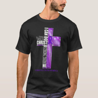 潰瘍性大腸炎認識度クリスチャンクロスリブ Tシャツ